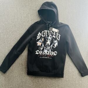 Supply and Demand Brooker Graphic Men's Hooded Sweatshirt Black Size M, NWT